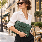 ANOUK — Pochette Enveloppe Femme · Matière Vegan · Grand Format avec Bandoulière