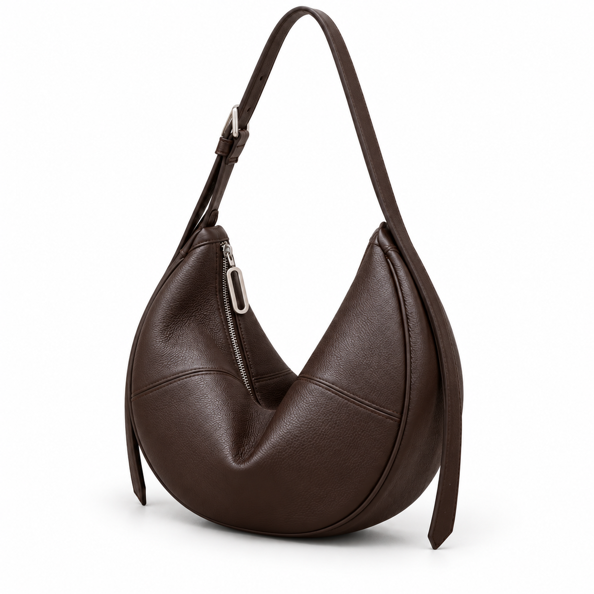 SOLÈNE sac hobo demi-lune femme en cuir véritable — Vestige Paris