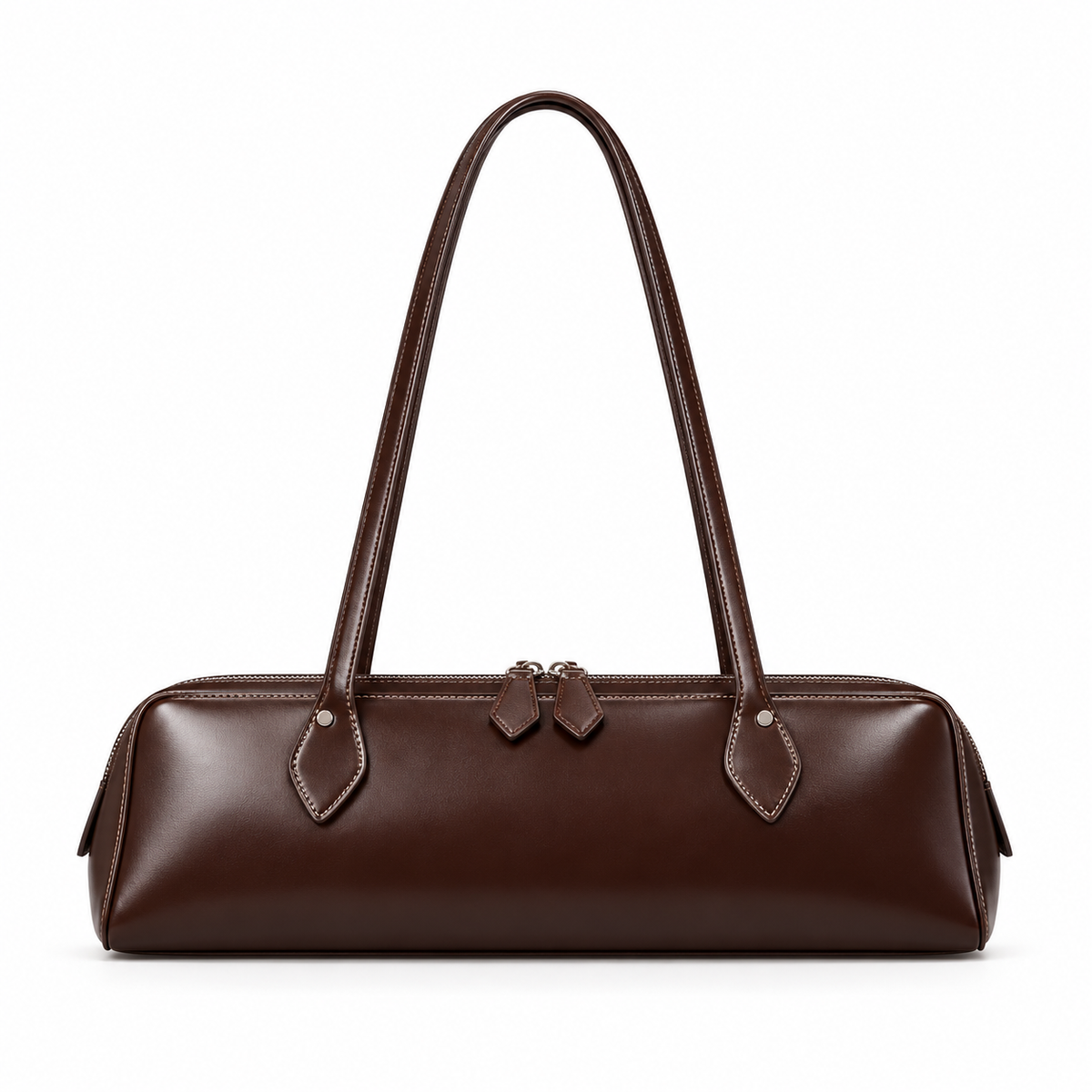 INÈS — Sac Baguette Femme · Matière Vegan · Porté Épaule Minimaliste