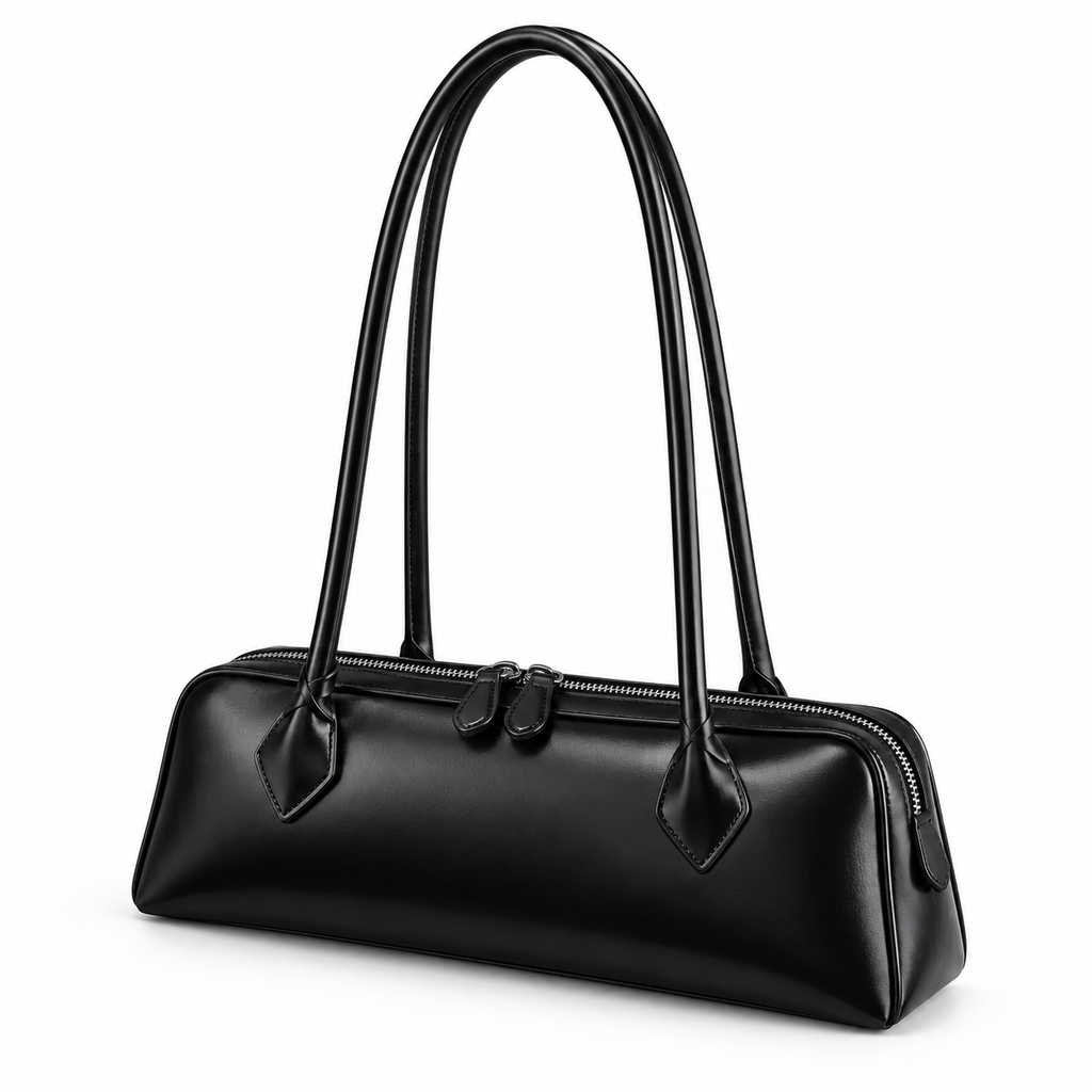 INÈS — Sac Baguette Femme · Matière Vegan · Porté Épaule Minimaliste
