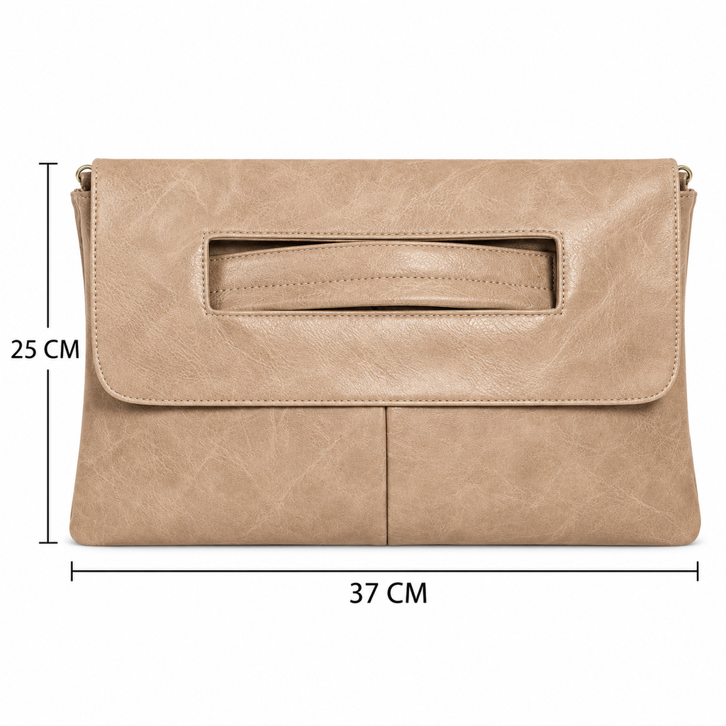 ANOUK — Pochette Enveloppe Femme · Matière Vegan · Grand Format avec Bandoulière