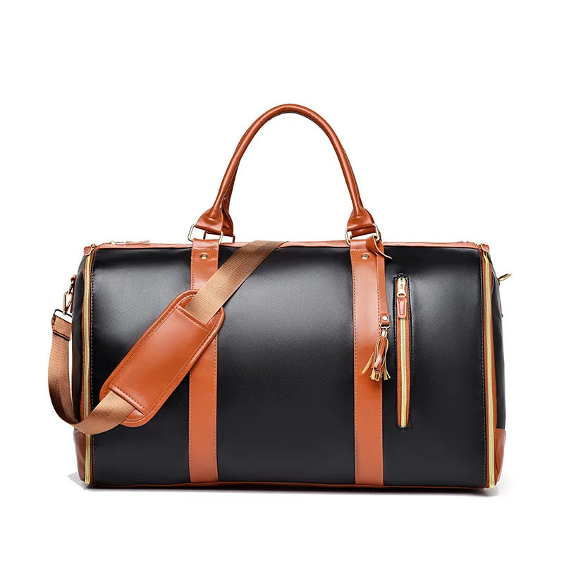 WINDSOR — Sac Week-end Femme Cuir PU Camel Premium Haut de Gamme