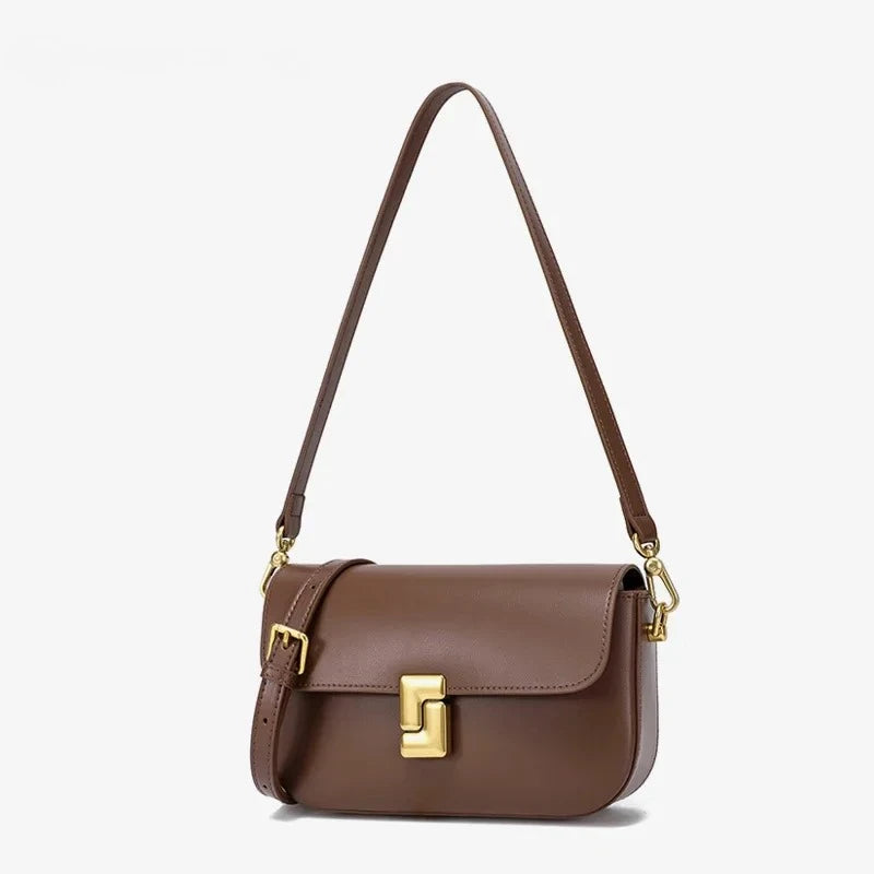 MARGAUX — Sac à Main Femme Cuir PU Café Elégant