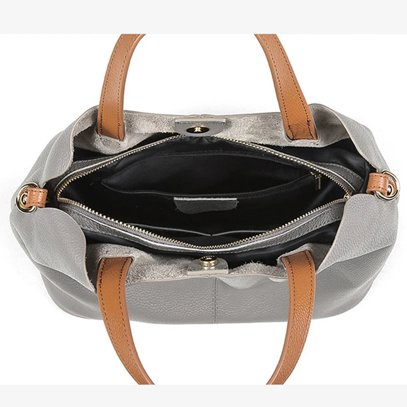 CONSTANCE — Sac Cabas Femme · Cuir Véritable Grainé · Grande Capacité Bureau