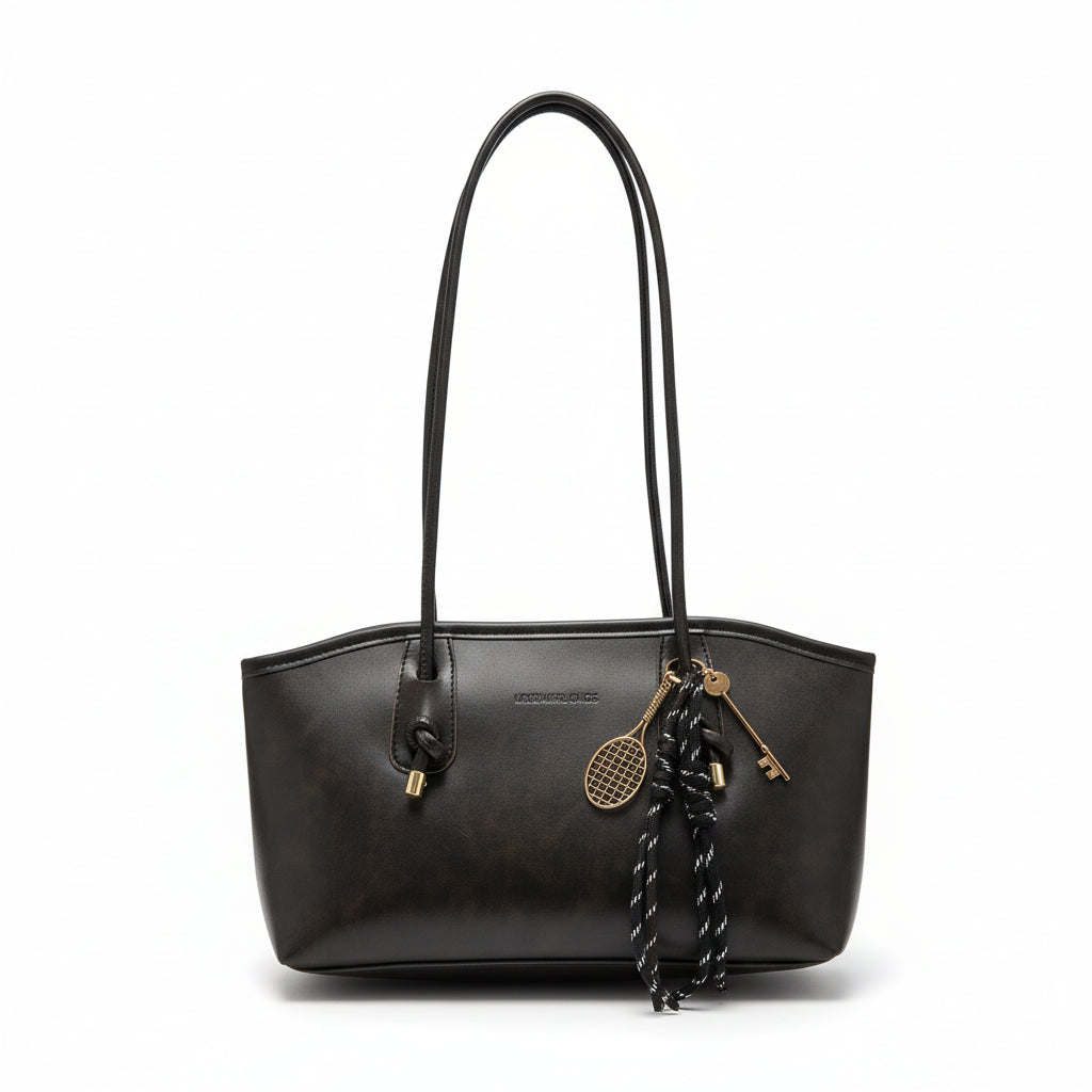 GABRIELLE — Sac à Main Femme Cuir PU Café Structuré