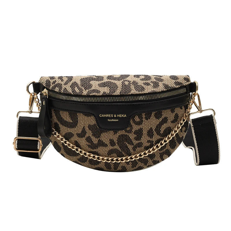ALLURE — Sac Banane Femme Imprimé Léopard Noir
