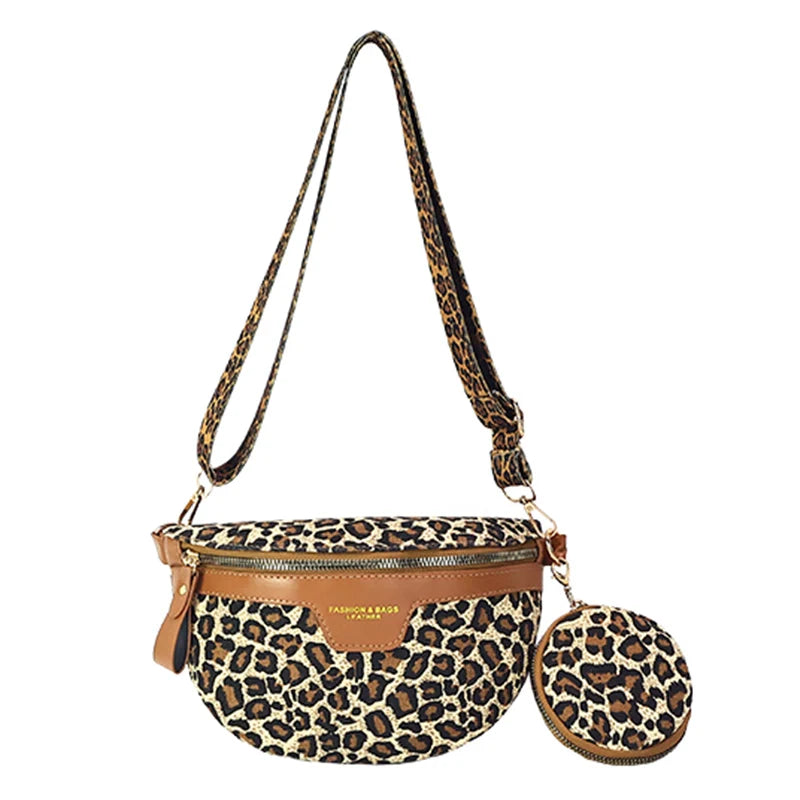 VOYAGE — Sac Banane Femme Imprimé Léopard Gris