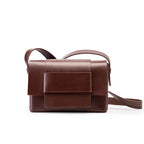 MATHILDE — Sac Bandoulière Femme · Cuir Véritable · Forme Boxy à Rabat