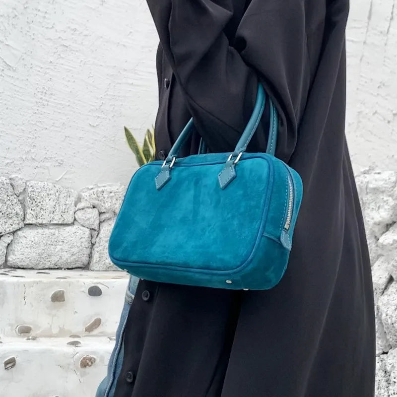 COLETTE — Sac à Main Femme · Cuir Véritable Suédé · Mini Format Vintage