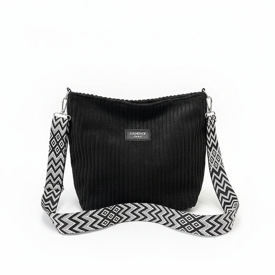 LOUVRE — Sac à Bandoulière Femme · Noir Compact · Iconique et Essentiel