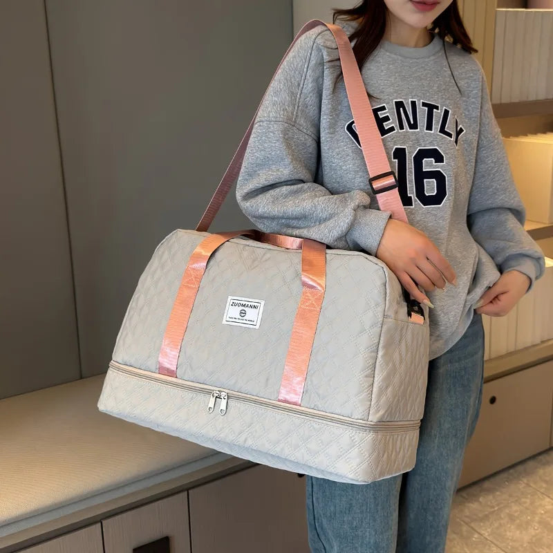 VALMONT — Sac Week-end Femme Gris Rose City-Trip Elégant