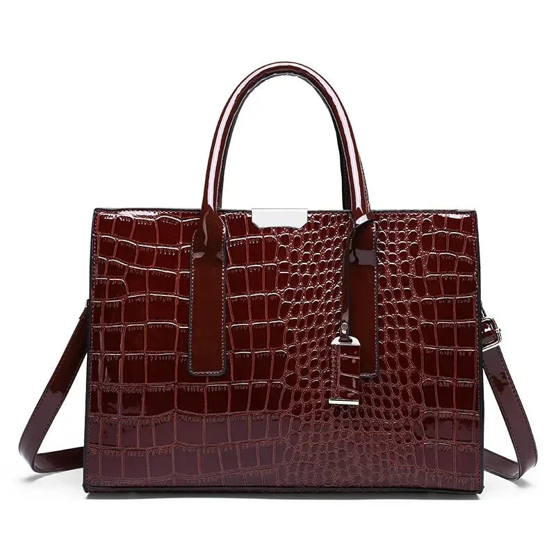 CLEMENCE — Sac à Main Femme Cuir PU Bordeaux Signature