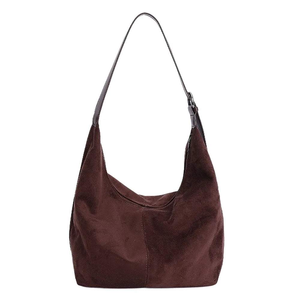 SUZANNE — Sac Hobo Femme · Matière Vegan Effet Daim · Souple Grande Capacité