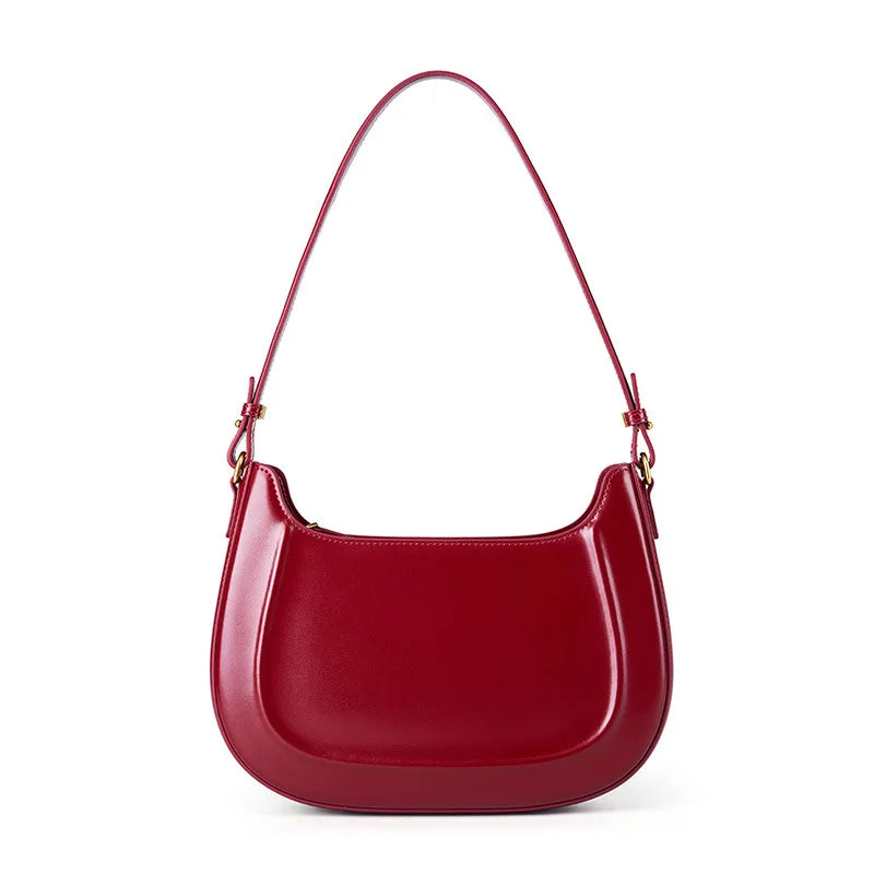 JOSÉPHINE — Sac Porté Épaule Femme · Cuir Véritable Huilé · Forme Selle