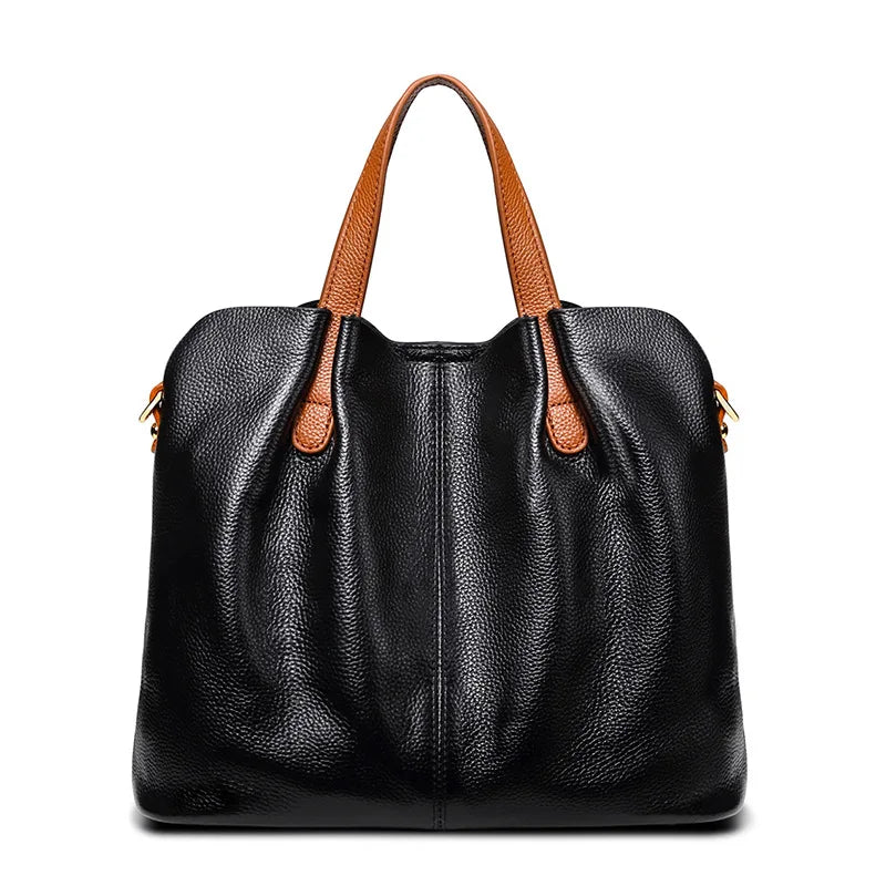 CONSTANCE — Sac Cabas Femme · Cuir Véritable Grainé · Grande Capacité Bureau