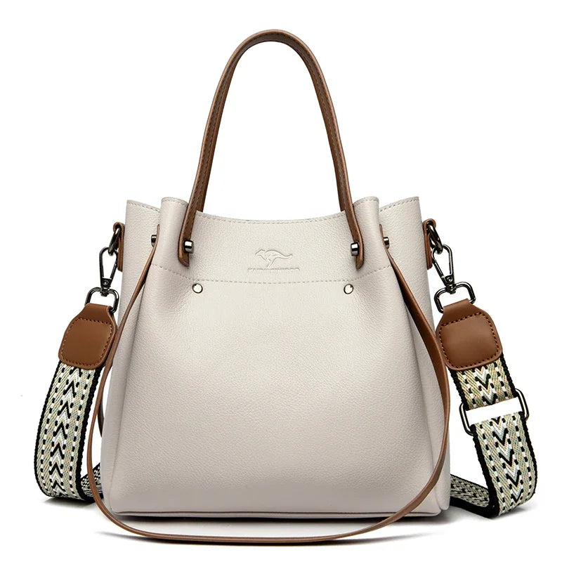 VICTOIRE — Sac à Main Femme Cuir PU Noir Premium Doré