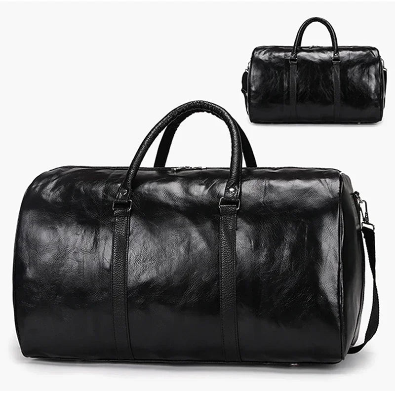 PALAZZO — Sac Week-end Femme Cuir PU Café Grande Capacité