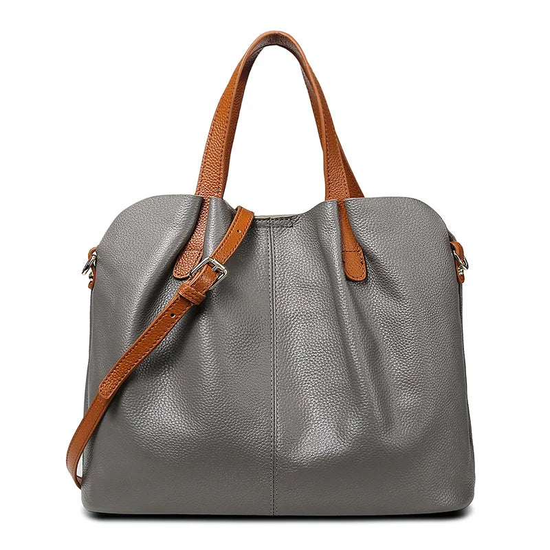 CONSTANCE — Sac Cabas Femme · Cuir Véritable Grainé · Grande Capacité Bureau