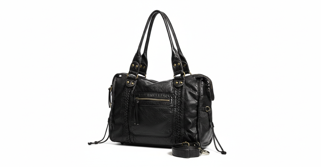 MARCEAU — Sac Cabas Femme Cuir PU Noir Élégant