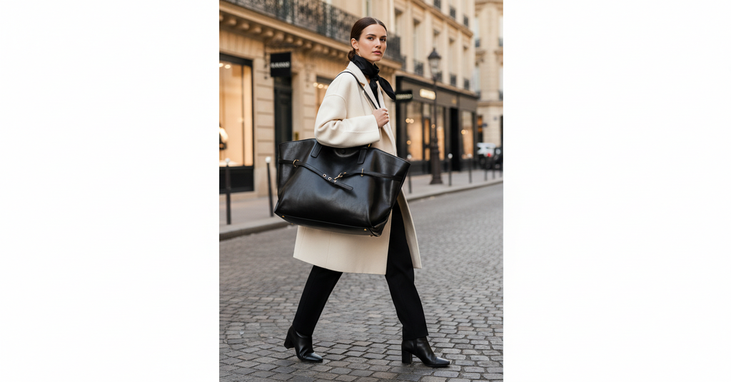 TRIANON — Sac Cabas Femme Cuir PU Café Style Classique