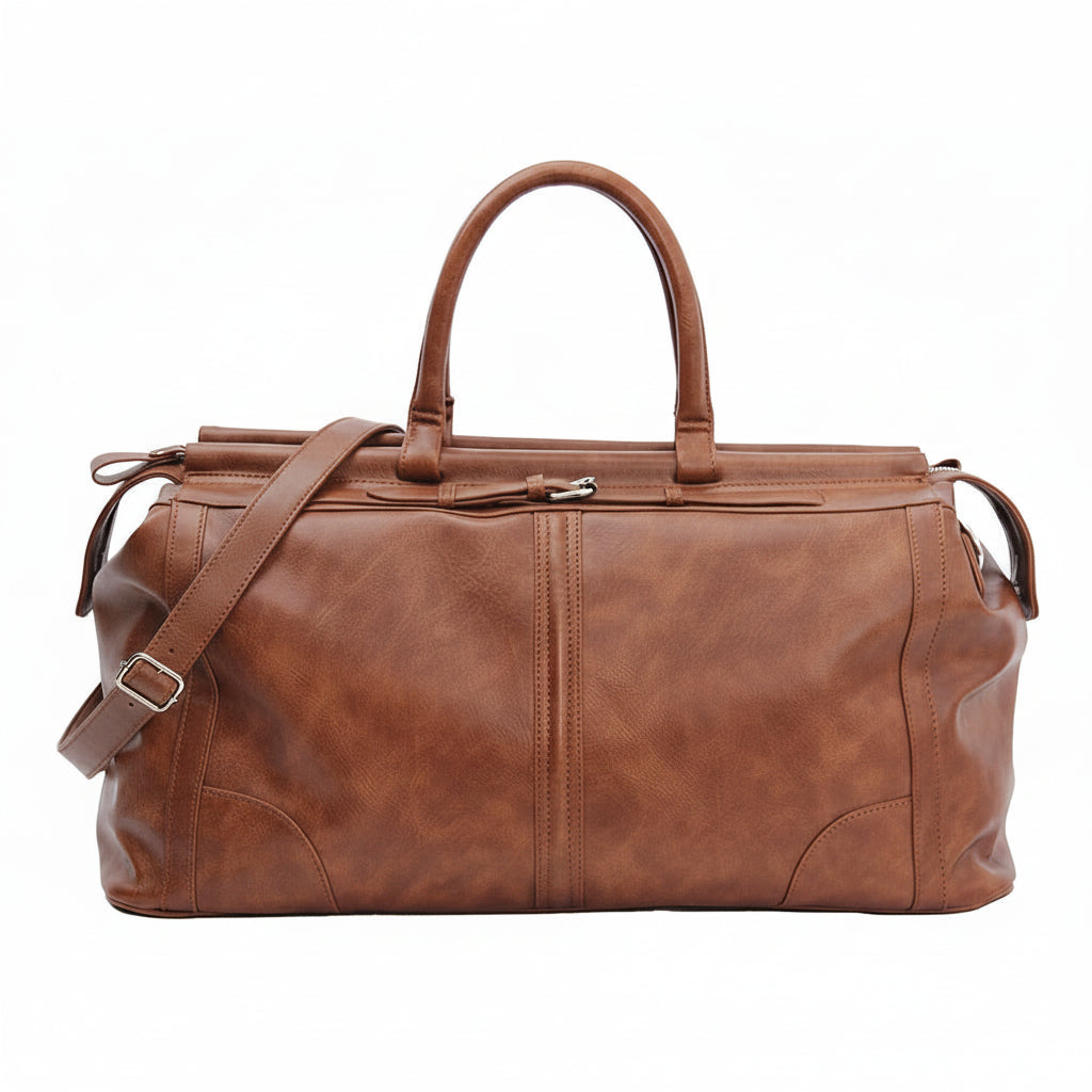 AZUR — Sac de Voyage Femme Cuir PU Marron Premium Haut de Gamme