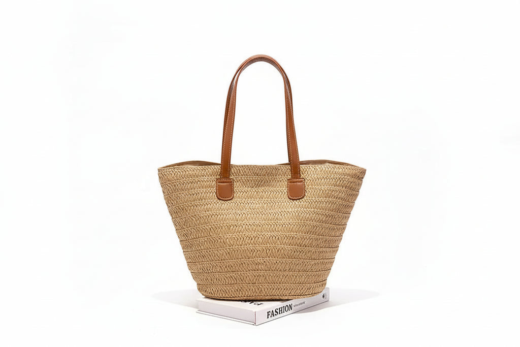 ST TROPEZ — Sac de Plage Femme Paille Tressée Style Bohème