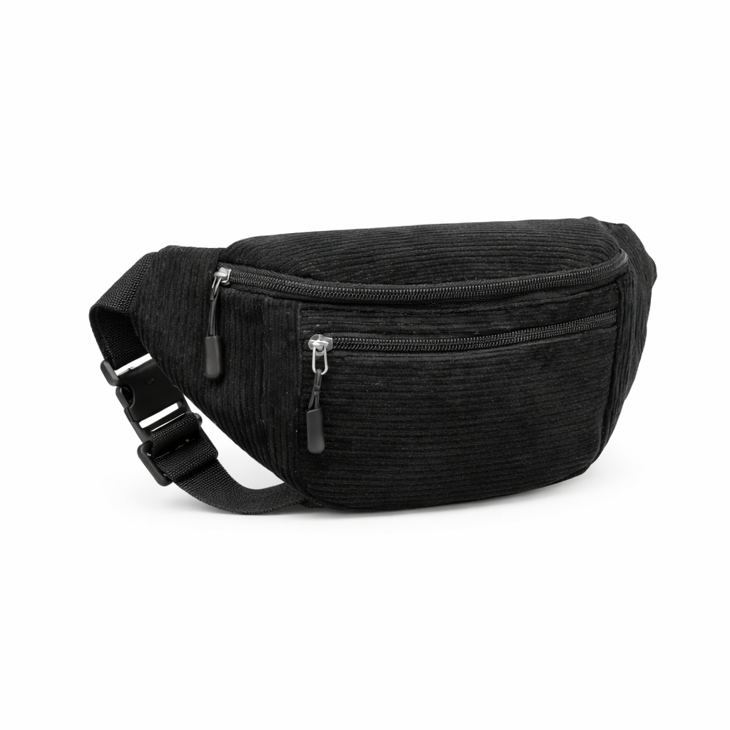 VOYAGEUR — Sac Banane Femme Cuir PU Noir Léger Voyage