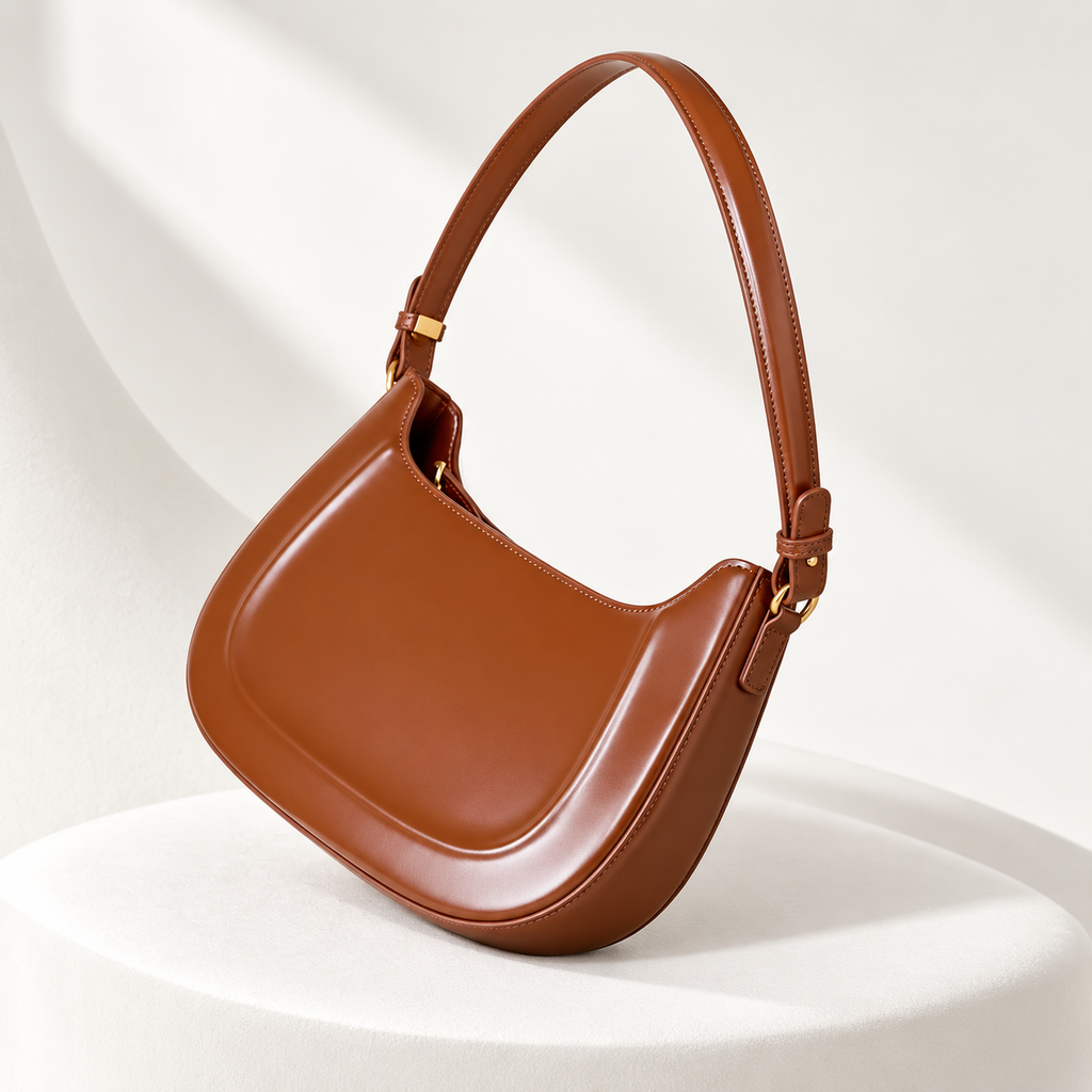 JOSÉPHINE — Sac Porté Épaule Femme · Cuir Véritable Huilé · Forme Selle