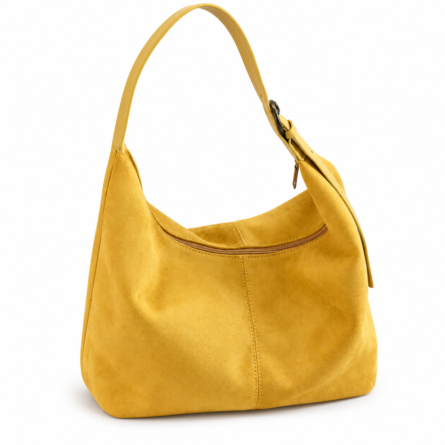 SUZANNE — Sac Hobo Femme · Matière Vegan Effet Daim · Souple Grande Capacité