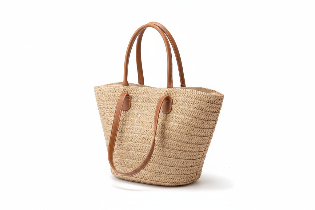 ST TROPEZ — Sac de Plage Femme Paille Tressée Style Bohème