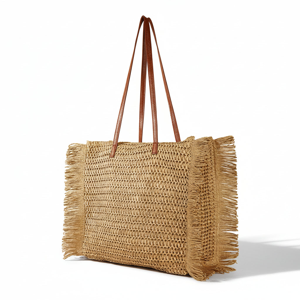 CASSIS — Sac de Plage Femme Naturel Grande Capacité Marron