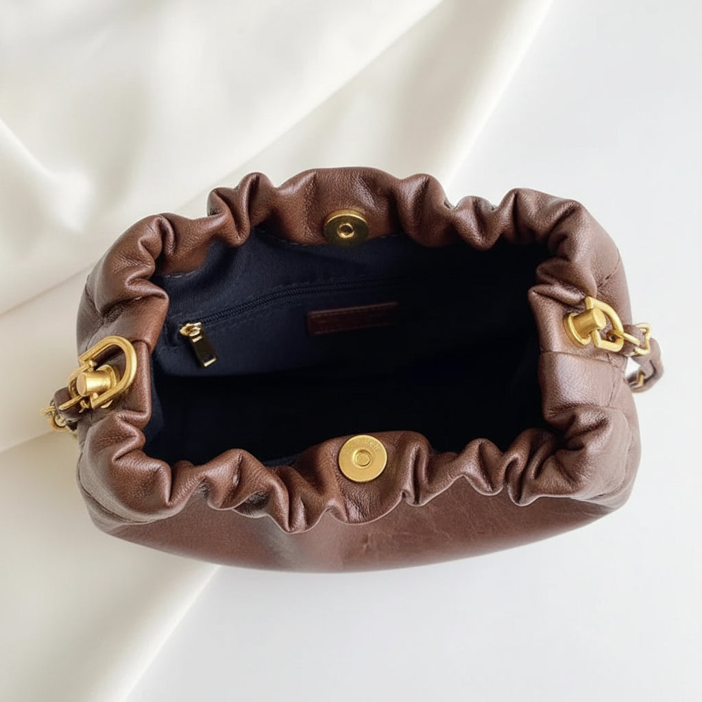 FAUBOURG — Sac à Bandoulière Femme Cuir PU Marron Chic
