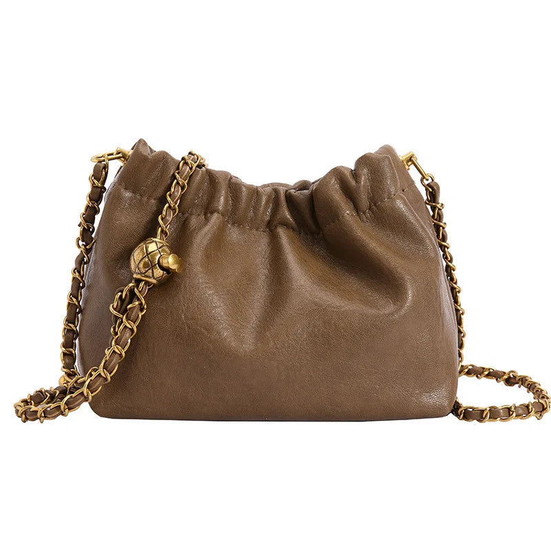 FAUBOURG — Sac à Bandoulière Femme Cuir PU Marron Chic