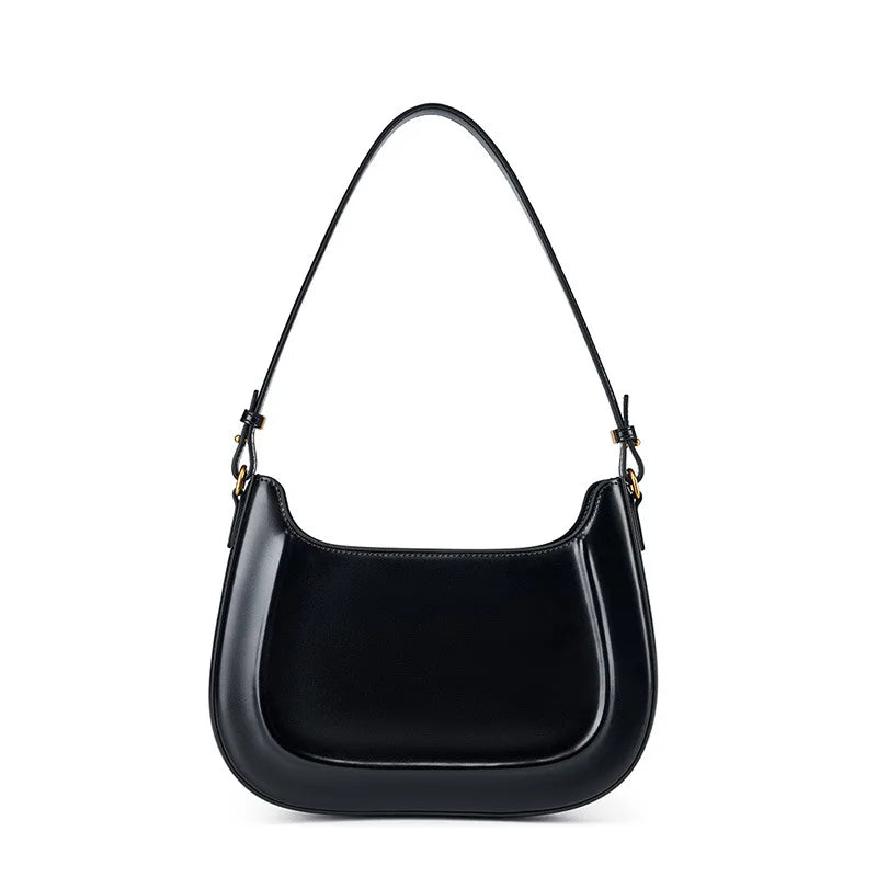 JOSÉPHINE — Sac Porté Épaule Femme · Cuir Véritable Huilé · Forme Selle