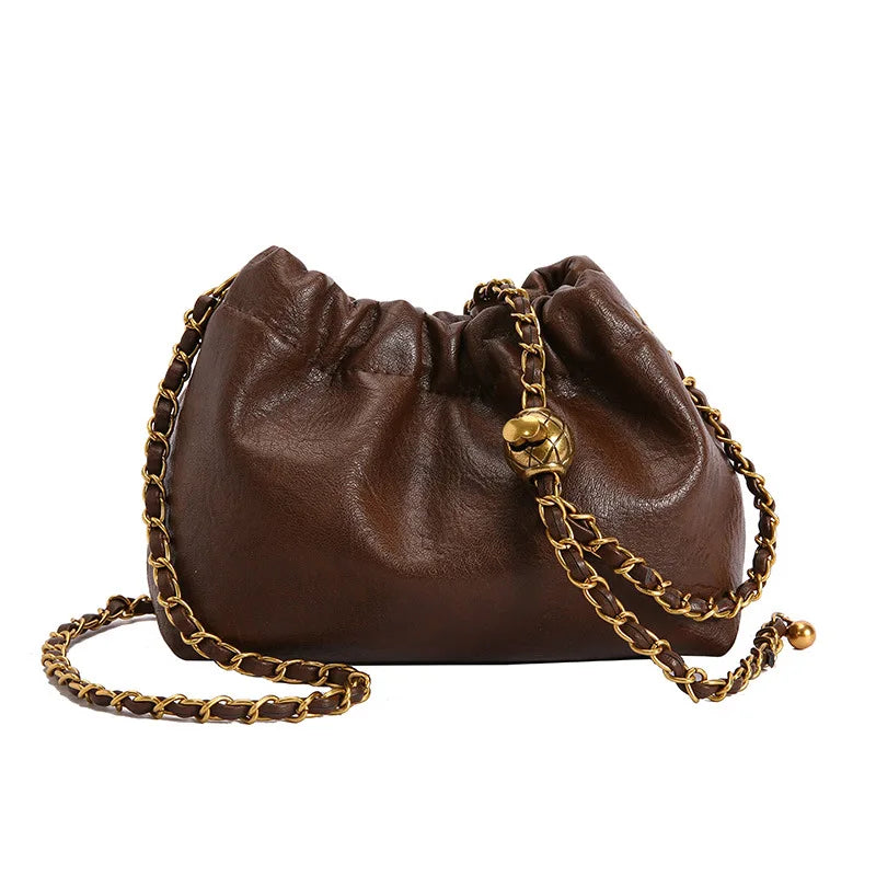 FAUBOURG — Sac à Bandoulière Femme Cuir PU Marron Chic