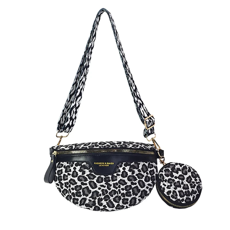 VOYAGE — Sac Banane Femme Imprimé Léopard Gris