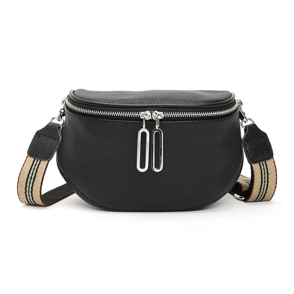 ELEGANCE — Sac Banane Femme Cuir PU Noir Raffiné