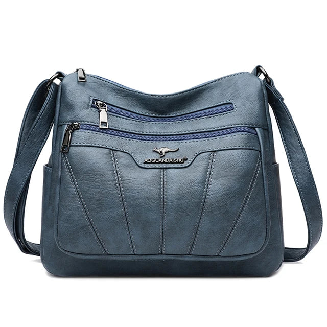 MARAIS — Sac à Bandoulière Femme Cuir PU Noir Contemporain