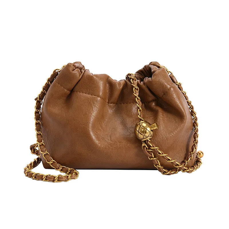 FAUBOURG — Sac à Bandoulière Femme Cuir PU Marron Chic