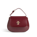 HORTENSE — Sac à Main Femme · Cuir Véritable Bordeaux · Poignée et Rabat