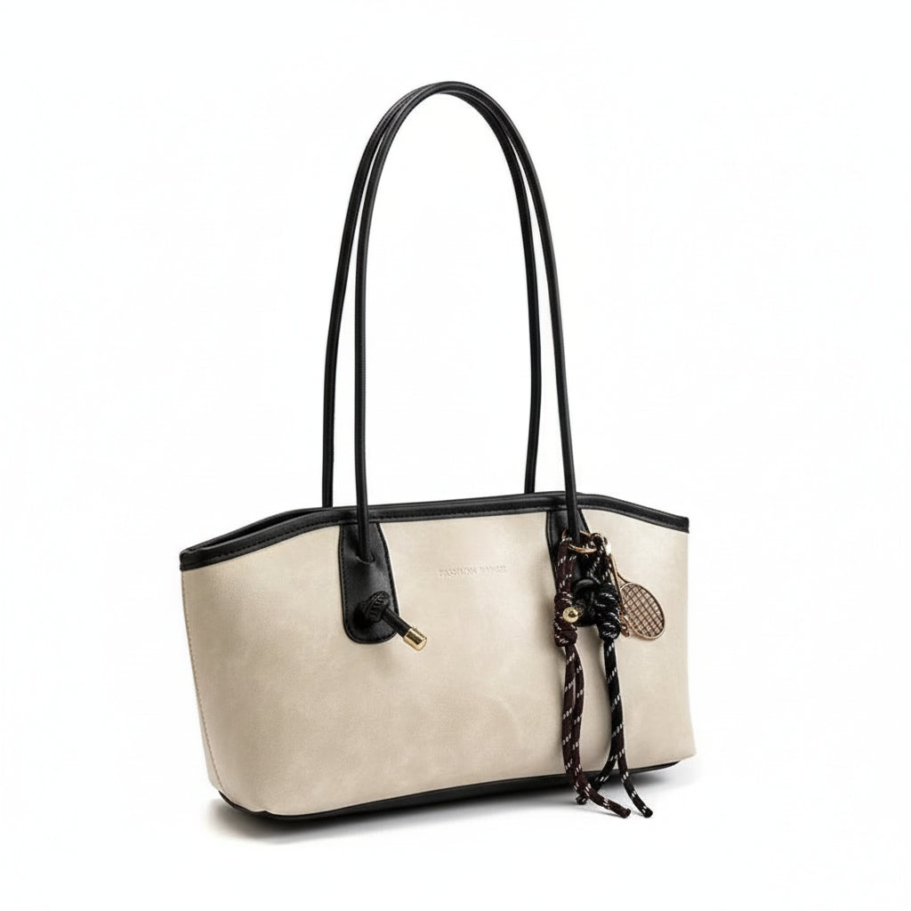 GABRIELLE — Sac à Main Femme Cuir PU Café Structuré