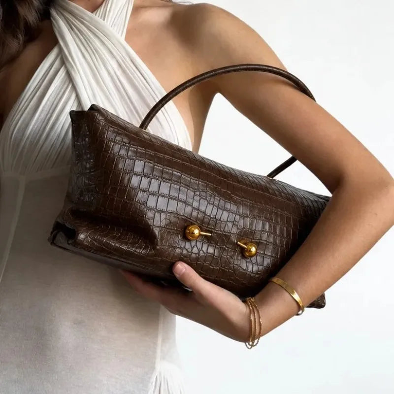 DIANE — Sac à Main Femme · Matière Vegan Effet Crocodile · Souple Porté Épaule