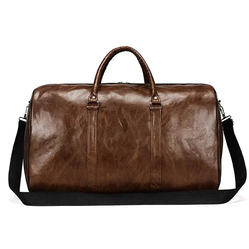 PALAZZO — Sac Week-end Femme Cuir PU Café Grande Capacité