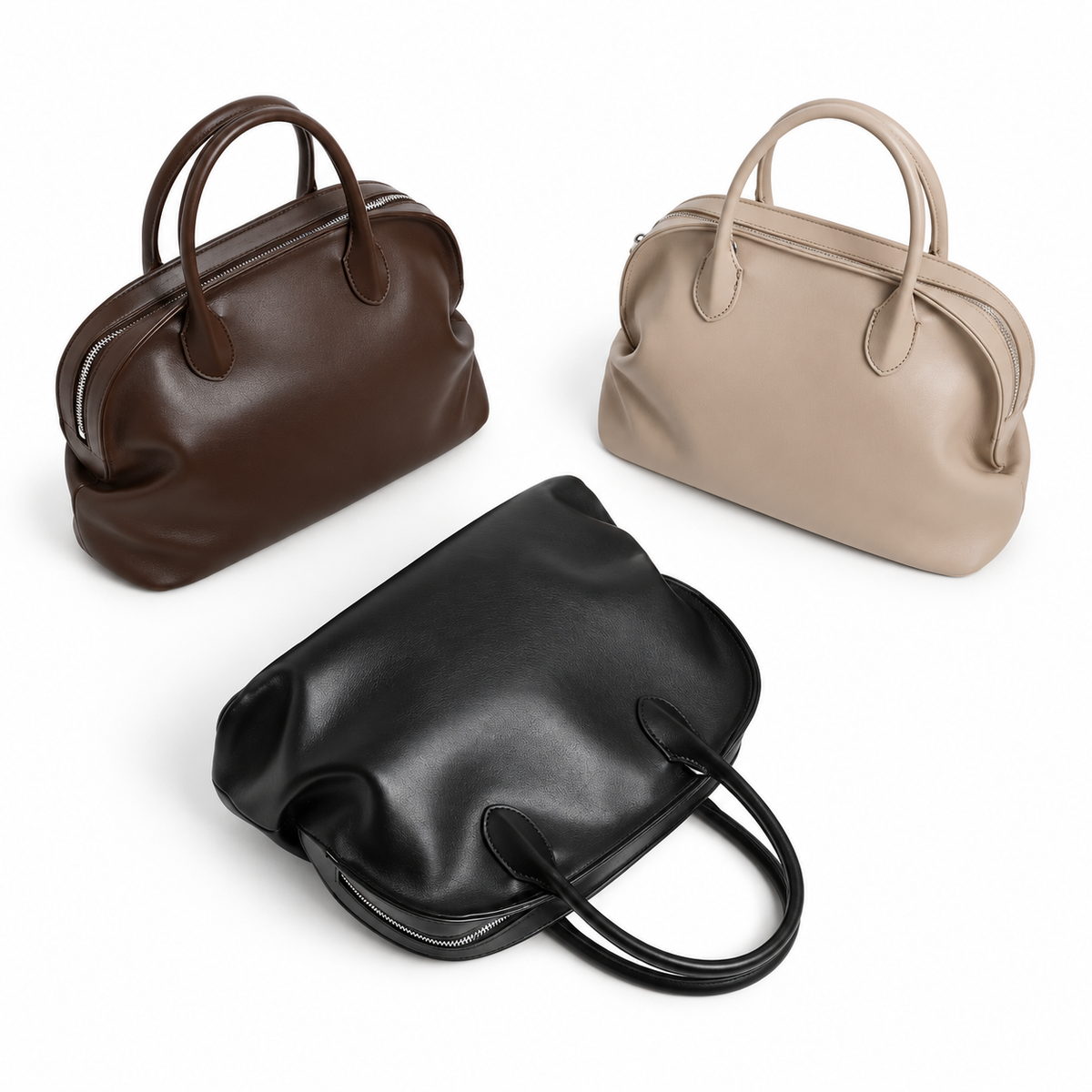 GARANCE — Sac Bowling Femme · Cuir Véritable Souple · Bandoulière Amovible