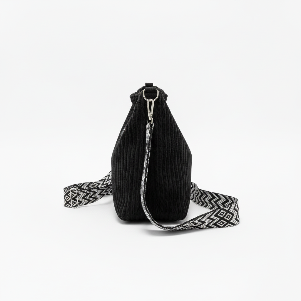 LOUVRE — Sac à Bandoulière Femme Cuir PU Noir Compact