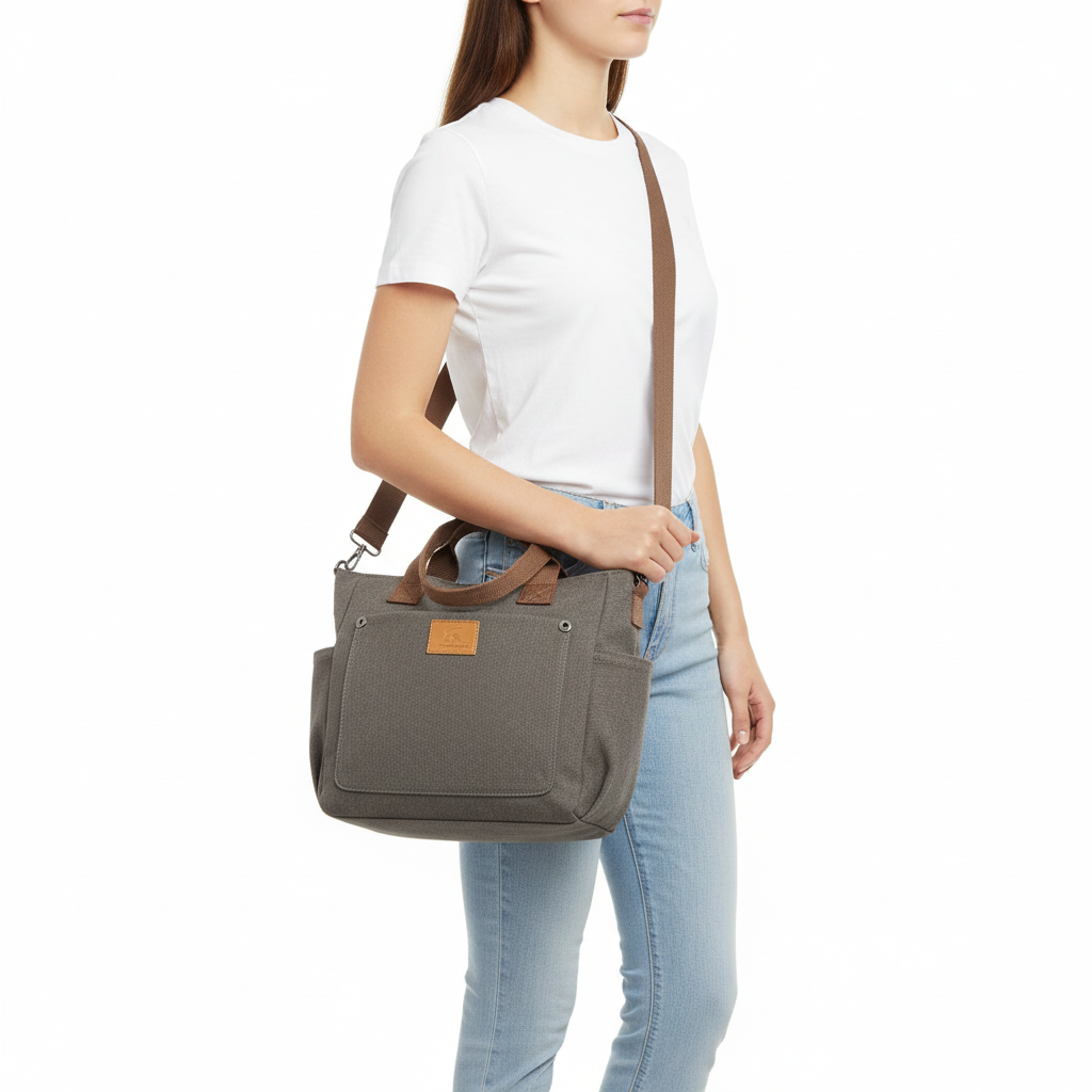 ODEON — Sac à Bandoulière Femme Cuir PU Gris Polyvalent