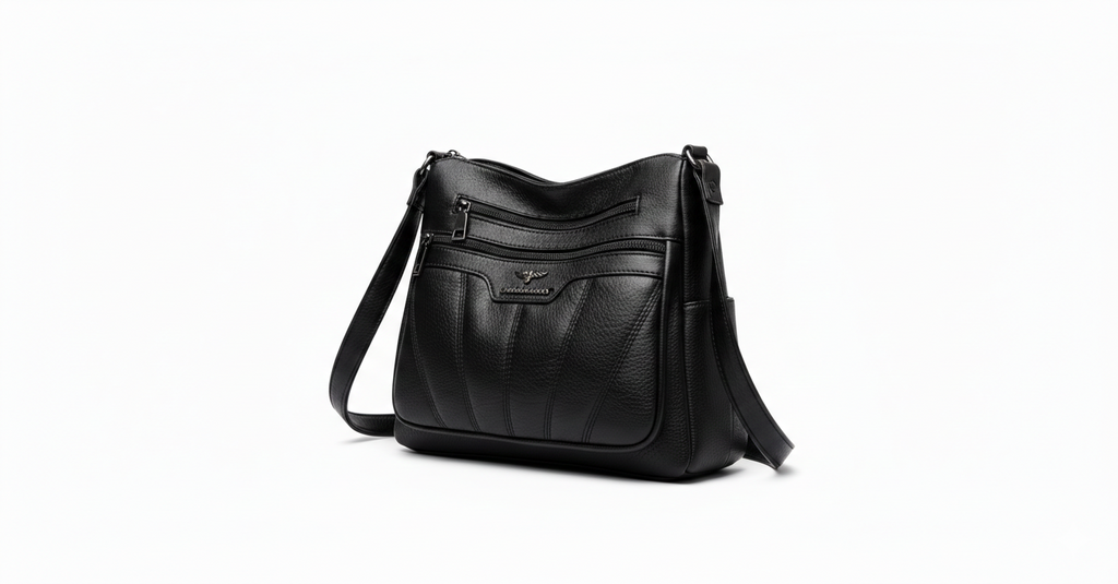 MARAIS — Sac à Bandoulière Femme Cuir PU Noir Contemporain