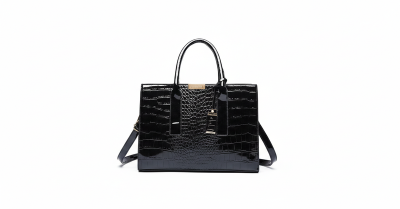 ROMY – Damenhandtasche · Krokodiloptik · Veganes Lackleder