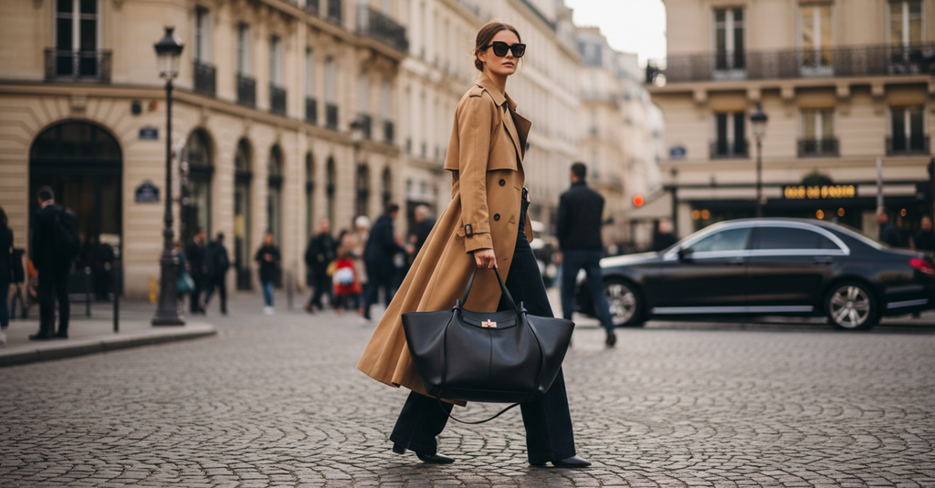 BELLOY — Sac Cabas Femme Structuré Noir Trapèze