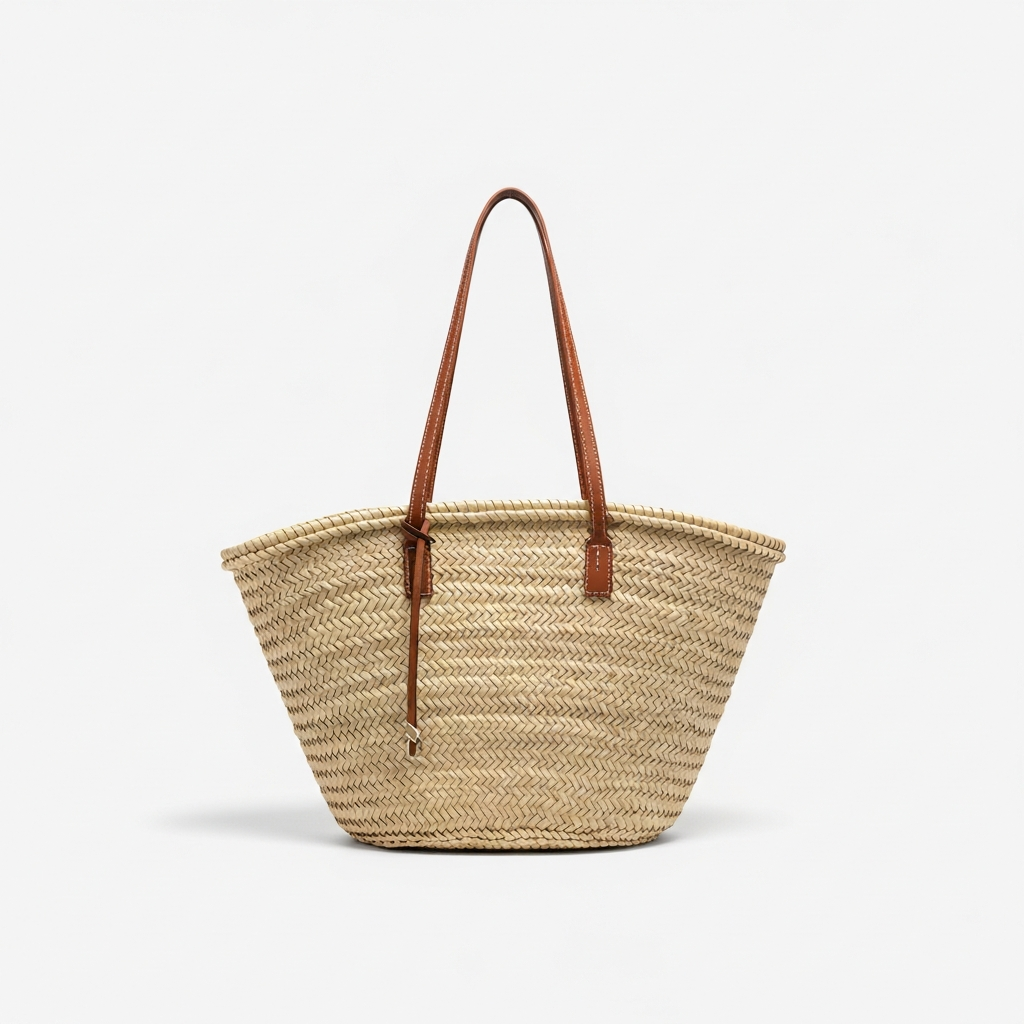 ST TROPEZ — Sac de Plage Femme Paille Tressée Style Bohème